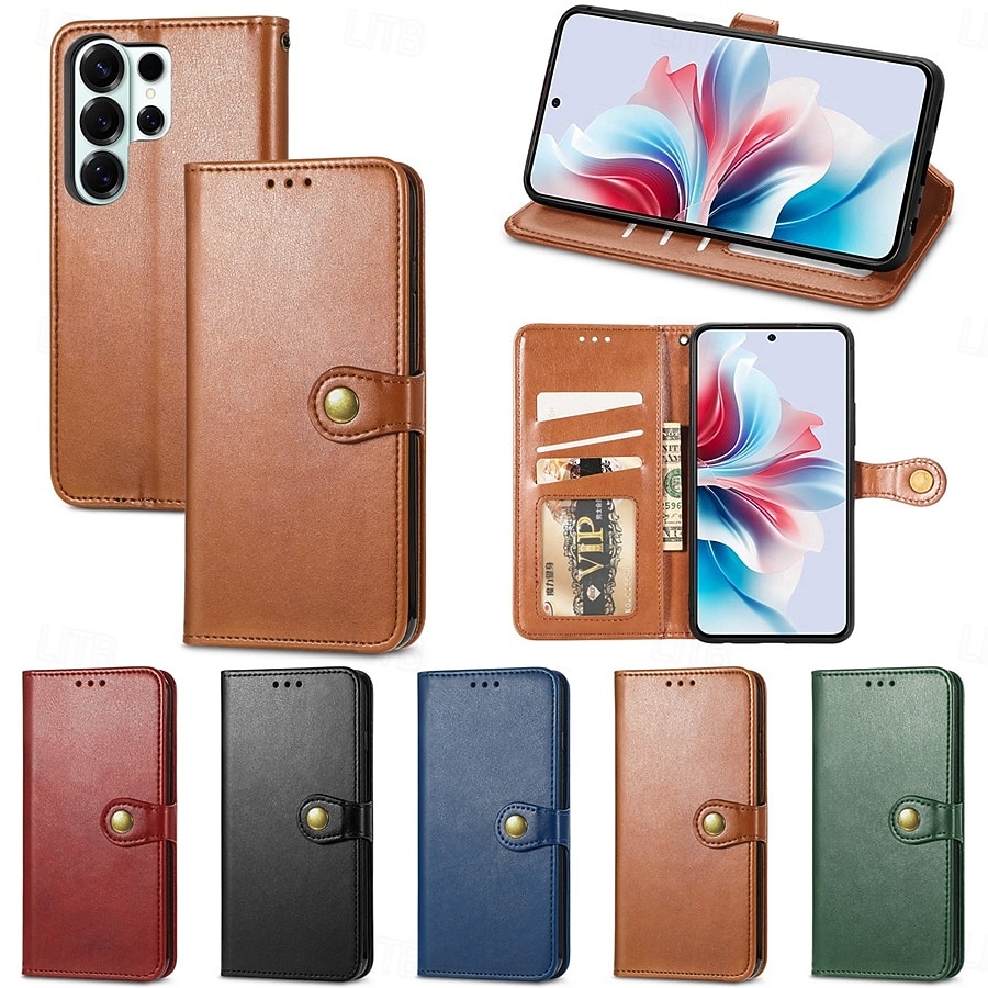 Phone Case For Samsung Galaxy S26 S26 Plus S26 Ultra Wallet Case Flip Cover with Wrist Strap Kickstand Retro TPU PU Leather 2026 - $14.99 –P1