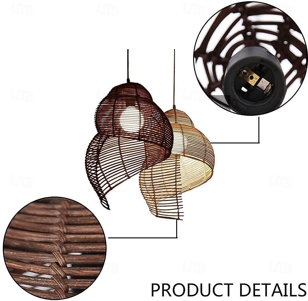 25 cm Design di Lanterna a Sospensione Lampada a sospensione Rattan Finiture Verniciate Moderno 110-120V 220-240V del 2026 a $122.99 –P12