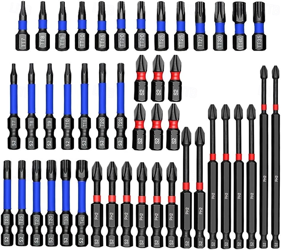 46 darabos mágneses ütvecsavarozó készlet, univerzális dugókulcsok, metrikus dugókulcsok, csavarhúzóbitek, dugókulcs-adapterek, fúróhosszabbítók, szárnyasanya-behajtó, festett ötvözött acél, 2026 - $42.99 –P1