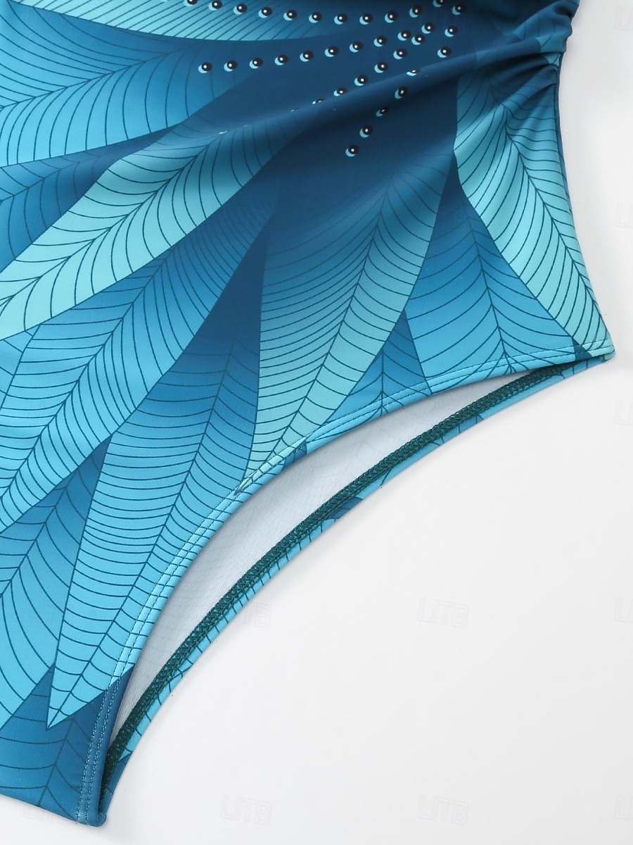 Women's Swimwear One Piece Monokini Swimsuit Tummy Control High Waist Slim Backless Vacation Beach Wear Ombre Leaves Halter Neck Sleeveless Bathing Suits 2026 - $48.99 –P3