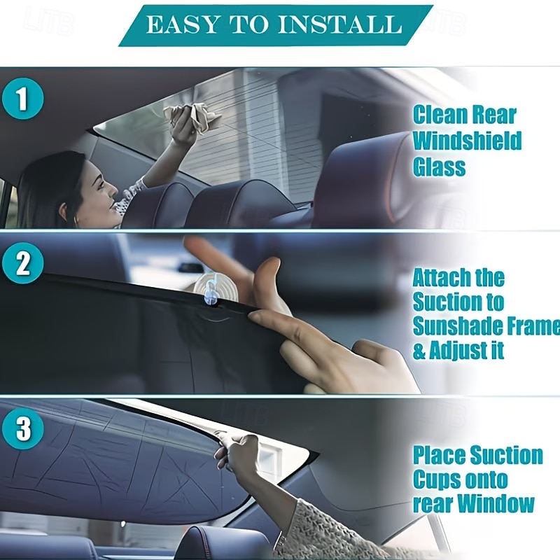 4-delars solskyddsset för bilfönster, UV-skydd, insynsskydd för fram- och bakfönster, lämplig för bilar och SUV:ar, enkel att installera, andningsbart nätmaterial, blockerar skadliga UV-strålar 2026 - $15.99 –P6