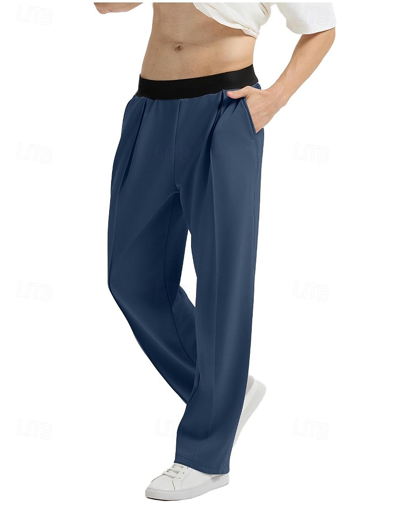 Homme Pantalons Pantalon décontracté Avec Poches Taille Élastique Bloc de Couleur Confort Longueur complète Quotidien Maison Extérieur Simple Style Classique Noir bleu marine Non Elastique de 2026 ? $21.99 –P11