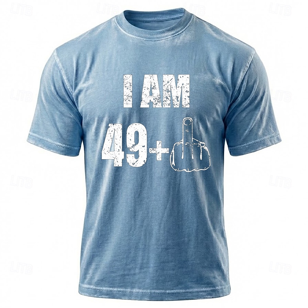 Miesten 50. syntymäpäivä T-paita Mineraalipesupaita Lyhythihainen T-paita Happopesu Tiukka pyöreä kaula-aukko Paita Muoti Vintage retro Kausaliteetti Päivittäin Syntymäpäivä Sininen Purppura Harmaa 2026 - $21.99 –P2