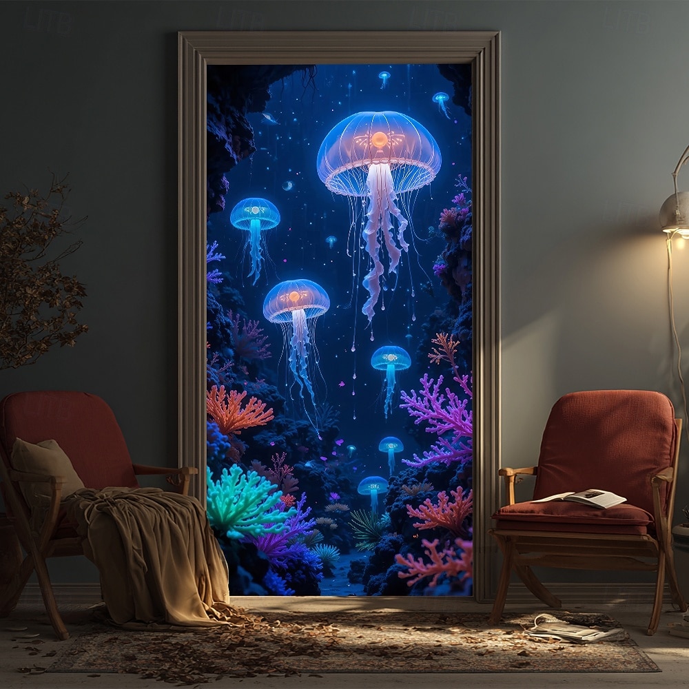 Posters Door Cover Outdoor Banners Jellyfish Tropical Modern 3D Party Dorm Teens Room College Dorm Guys Man Cave Frat Bedroom Shooting Backgrounds Home Decor 2026 - $17.99 –P6