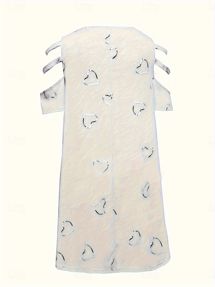 Women's Mini Dress Casual Dress Print Dress Elegant Fashion Modern Outdoor Vacation Going out Loose Fit Heart Short Sleeve V Neck Blue White Purple Green Summer Spring 2026 - $16.49 –P2