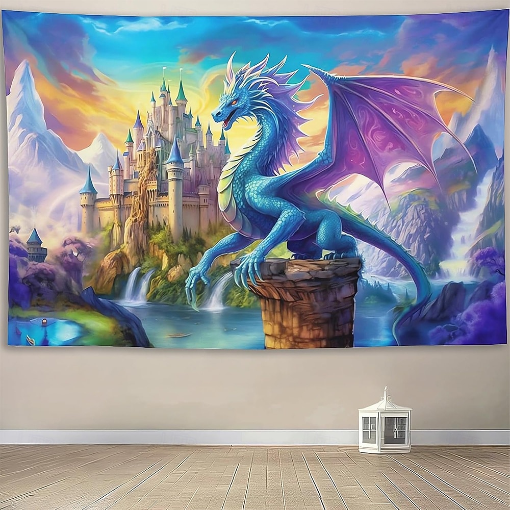 Fantasy Mythical Purple Dragon Magic Enchanted Forest Glowing Mushroom Psychedelic Art Large Wall Tapestry Hanging for Living Room Bedroom Dorm Home Decor Mural Backdrop 2026 - ZAR R350.38 –P7