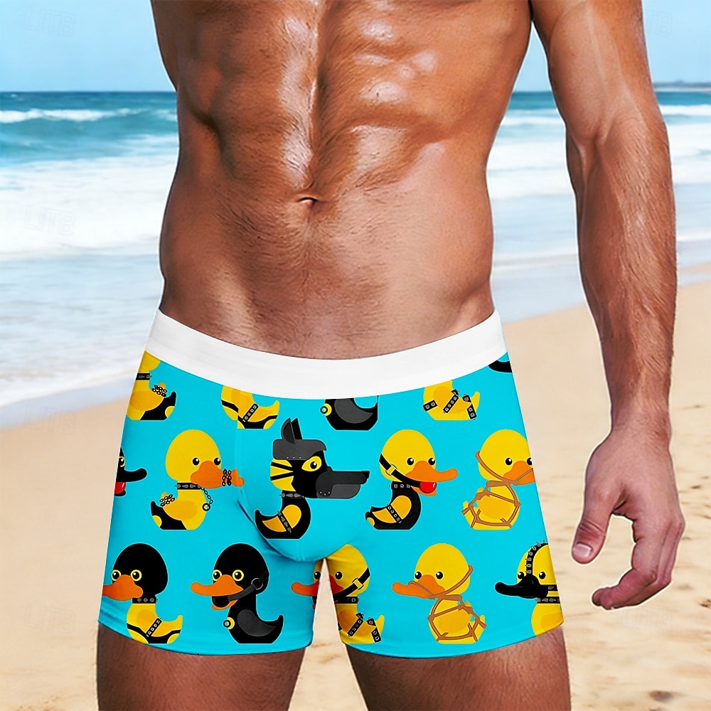Herren Tiermotiv Cartoon Ente Dehnbare Boxershorts Badeshorts Boxer-Badeshorts Lustig Lässig Heim Strandurlaub Elastischer Bund Feuchtigkeitsableitend Atmungsaktive Unterwäsche Designer Bekleidung 2026 - $16.99 –P1