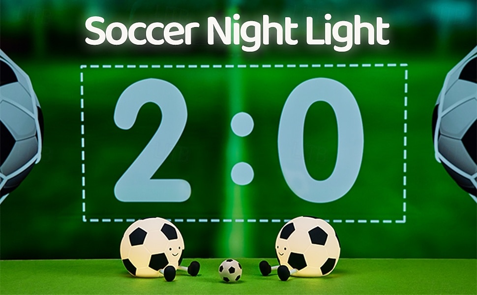 Soccer Soft Silicone Tap Light, Eye-Caring LED Lamp with 30-Minute Timer, 3 Adjustable Brightness Levels, USB Rechargeable Night Light for Bedroom, Bedside, Soccer Fan, Boys' Gift, Sports Decor 2026 - $17.99 –P2