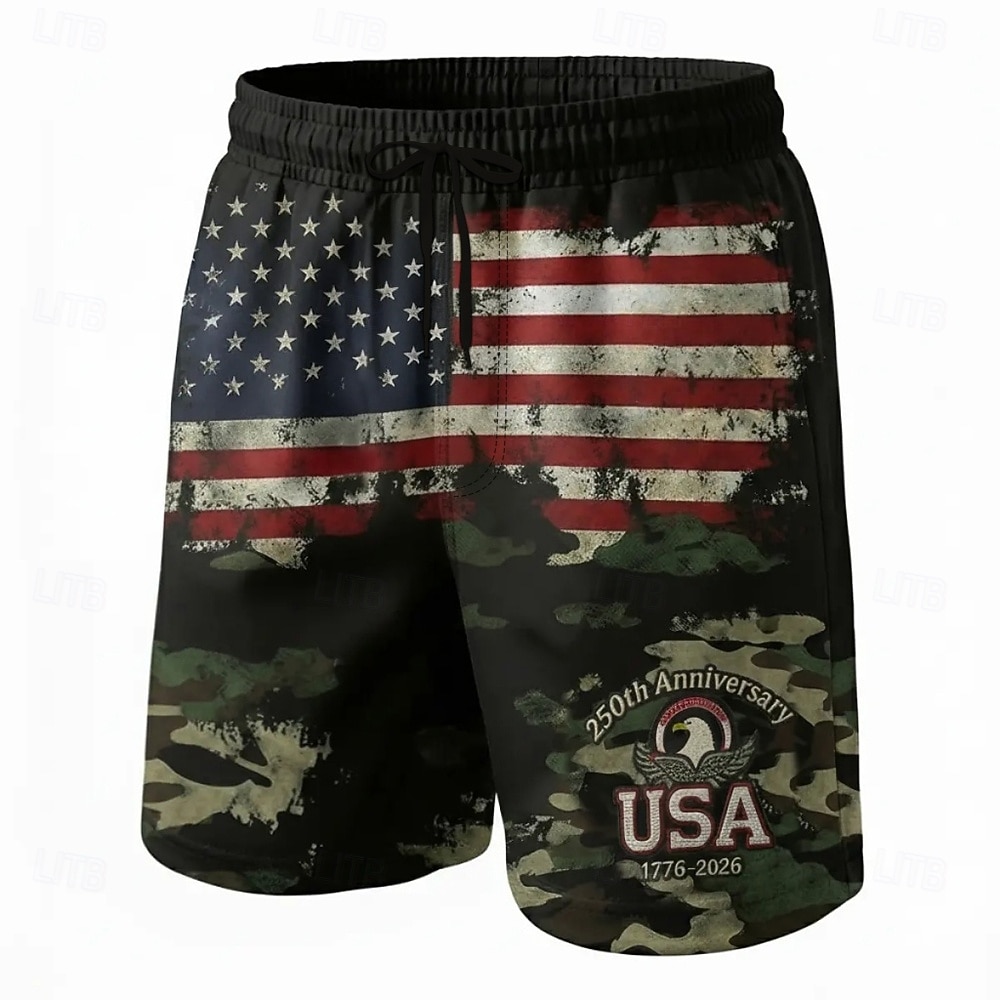 Per uomo 4 luglio, 250° anniversario degli Stati Uniti Aquila Bandiera degli Stati Uniti Costumi da bagno Pantaloncini da mare Pantaloncini da Surf Misura del girovita medio Patriotico Ferie Tasche del 2026 a $20.99 –P1