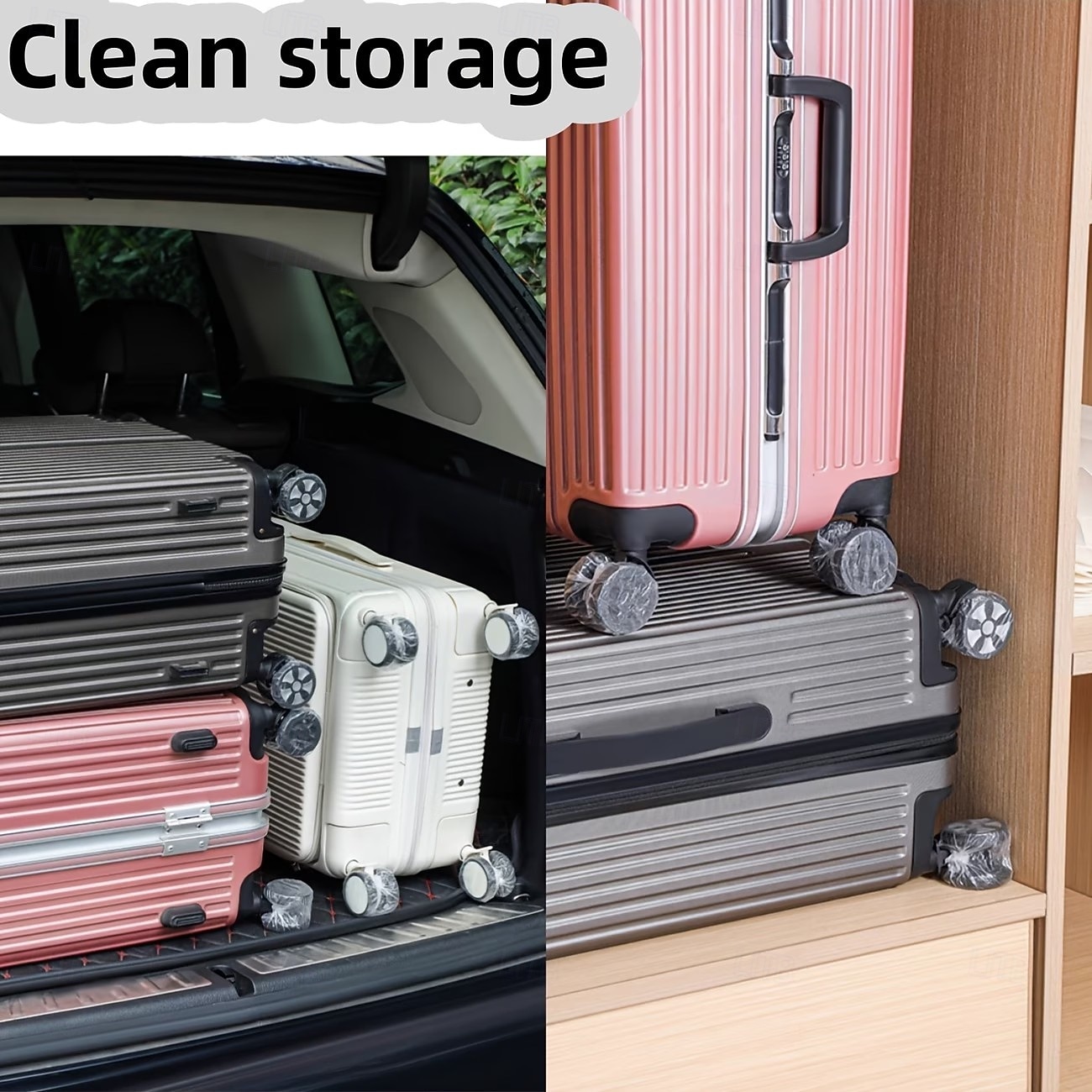 Coprimozzi per ruote da valigia da 100 pezzi - coperture protettive antipolvere per bagagli, forniture da viaggio usa e getta, adatte per valigie trolley del 2026 a $9.99 –P3