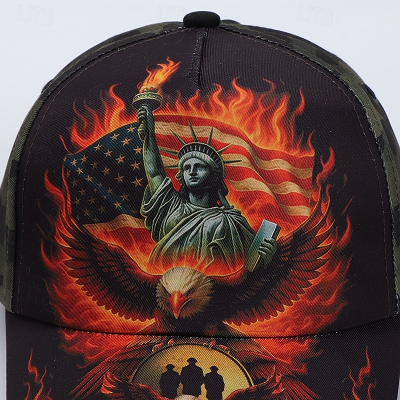 Casquette de baseball commémorative du 250e anniversaire des États-Unis, motif patriotique de la Statue de la Liberté &motif d'aigle à tête blanche, feu &Casquette unisexe ajustable à motif drapeau de 2026 ? $21.99 –P5