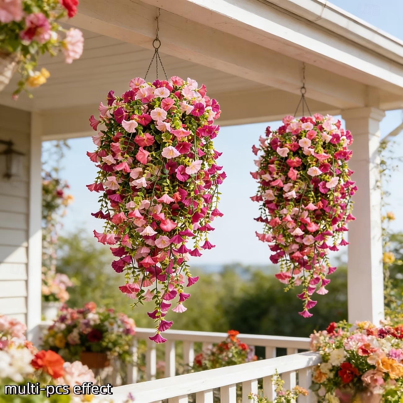 Lot de 2 ou 4 guirlandes de liserons artificiels réalistes (maille 69) à suspendre – fleurs artificielles roses et rouge rosé, résistantes aux UV, idéales pour la décoration intérieure et extérieure, de 2026 ? $15.99 –P6