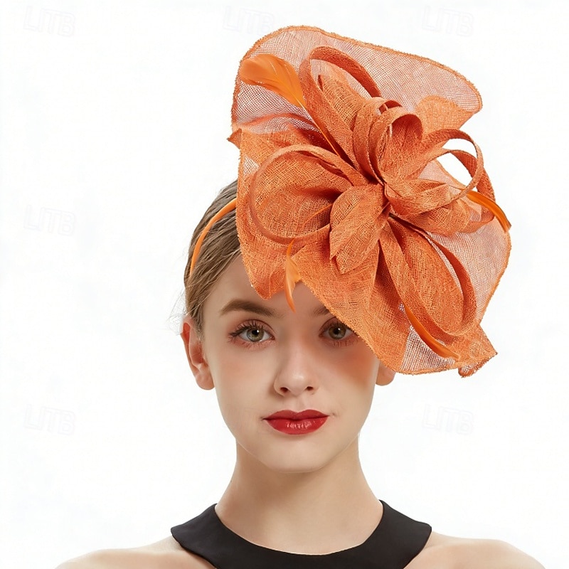 fascinators Linfrø Fjær Bryllup Bursdag Elegant Årgang søt stil Med Fjær Hodeplagg Hodeplagg 2026 - $28.99 –P4