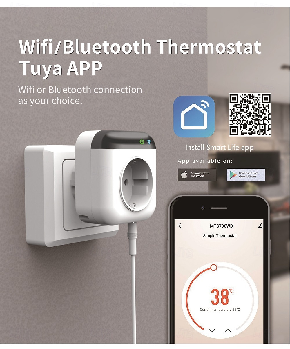 Programmable Smart WiFi Thermostat Plug Mini Temperature Controller 10A Plug-in Socket APP Control Voice Control Schedule Timer Electric Switch for Heating Cooling Appliances 2026 - $64.99 –P7