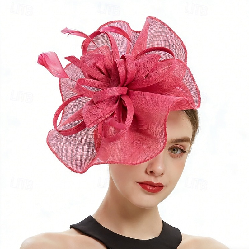 fascinators Linfrø Fjær Bryllup Bursdag Elegant Årgang søt stil Med Fjær Hodeplagg Hodeplagg 2026 - $28.99 –P1