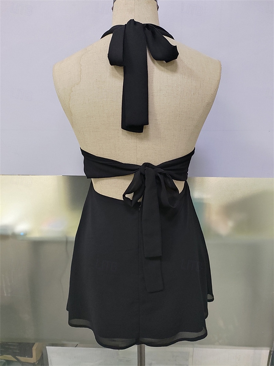 Damskie Sukienka mini Biała sukienka Czarna sukienka Elegancka sukienka Moda Gorący Klasyczny Codzienny Na zewnątrz Plaża Luźna Równina Bez rękawów W serek Czarny Biały Rumiany róż Czerwony Lato 2026 - $32.99 –P6