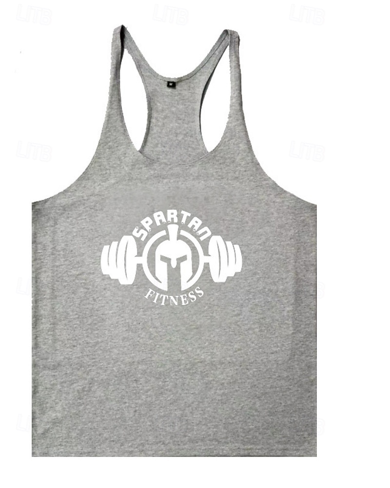Herre Grafisk Bokstaver Treningstank topp Singlet til jogging Gymtopp Sommer Racerrygg Ermeløs Hurtigtørkende Fukttransport Treningsøkt Aktiv trening Trening Blå Svart Gul Sports Sportsklær 2026 - $10.49 –P9
