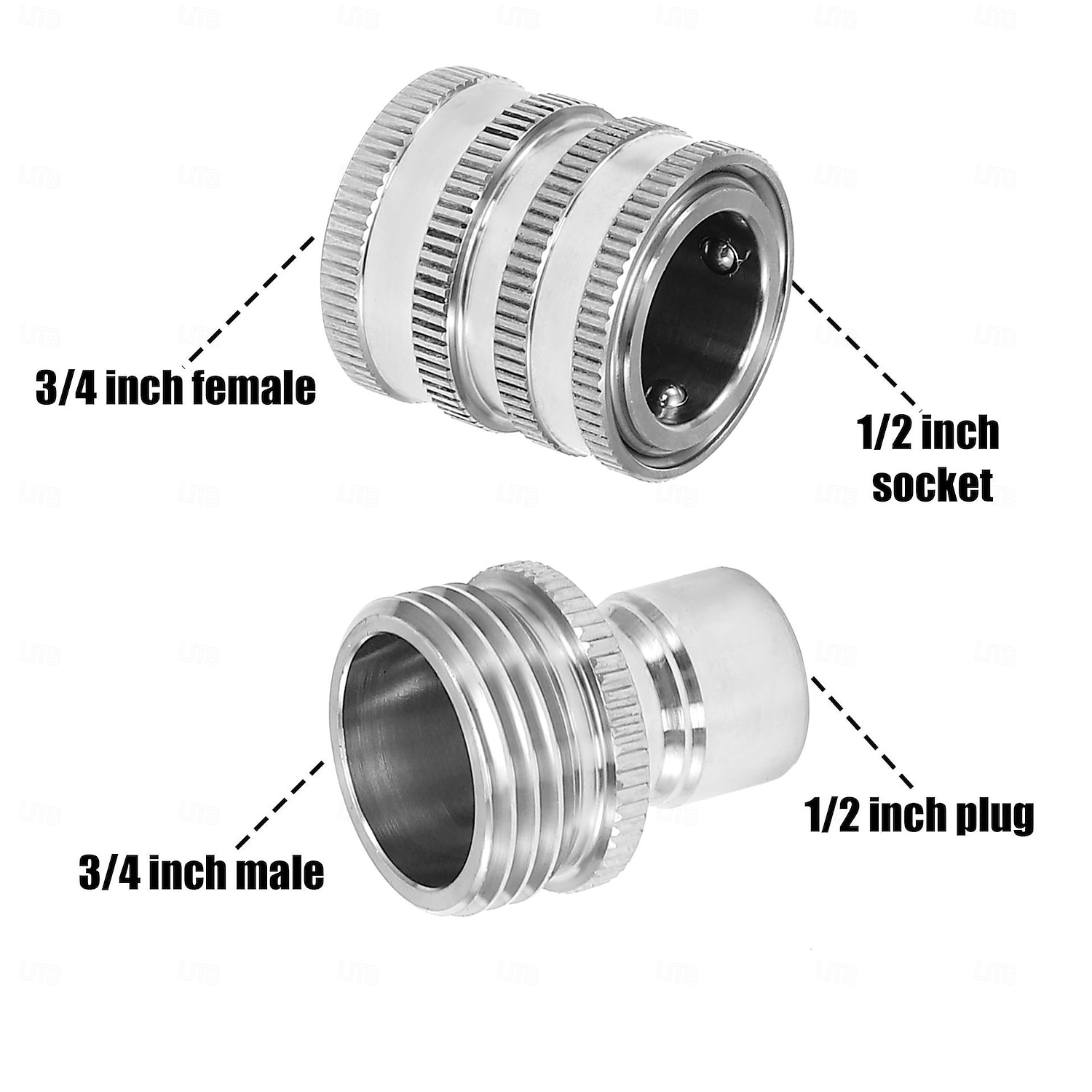 Hurtigkoblingssett for hageslange i rustfritt stål, 3/4 tommers rustfritt stål, hurtigkobling, utendørs vanning, vanning, sprinkleranlegg, slangeadapter, hage 2026 - $16.99 –P2