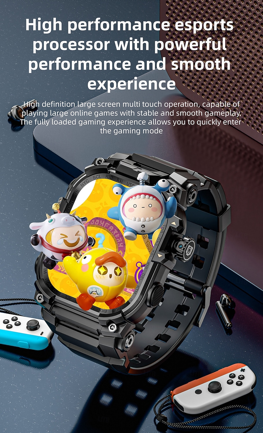 Relógio inteligente Lokmat Appllp 7 Max de 2,06 polegadas com 4G LTE, pedômetro, lembrete de chamadas, monitor de sono, compatível com Android e iOS, unissex, GPS, chamadas em modo mãos-livres, controle de mídia, IPX-4, 60 mm. de 2026 por $187.99 –P12