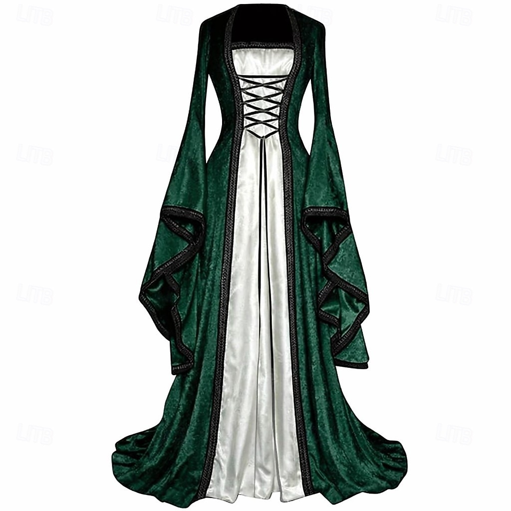 Středověké Renesanční Šaty Fancy kostým Dlouhé rukávy Čerodějnice Viking Maškarní kostým Dámské Keltské Fantazie předvečer Všech svatých Karneval Výkon LARP Ren Faire Dospělé Šaty 2026 - $57.99 –P2