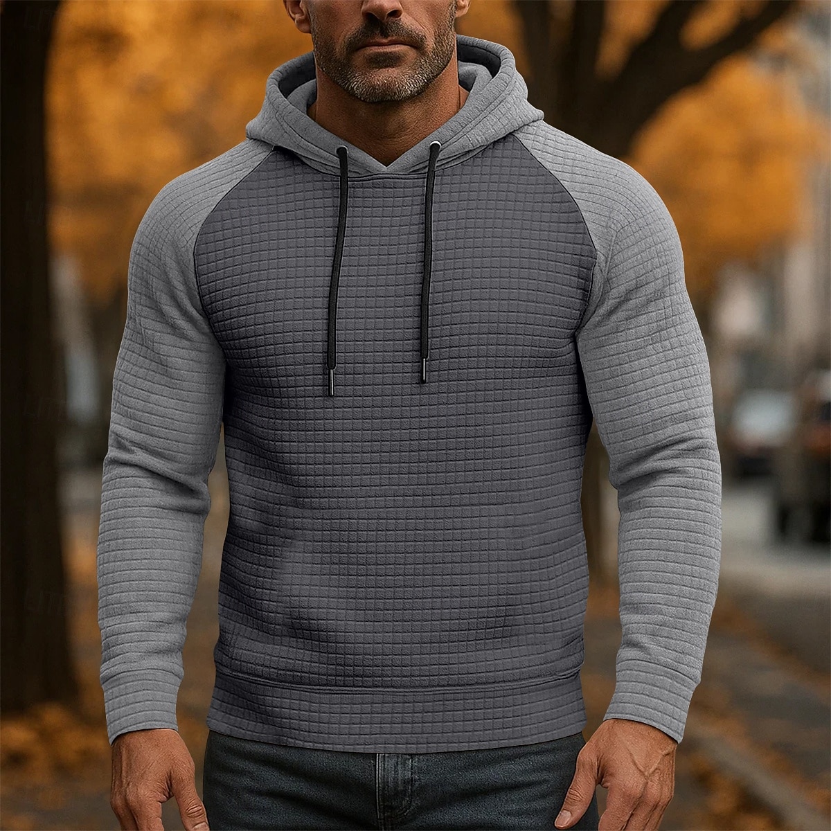 Per uomo Felpa con cappuccio Felpa con cappuccio a nido d'ape Aalbicocca Grigio 2 # Grigio 3# Nero Grigio chiaro Con Cappuccio Colletto Mao Semplice Patchwork Blocco di colore Casuale Quotidiano del 2026 a $24.99 –P7