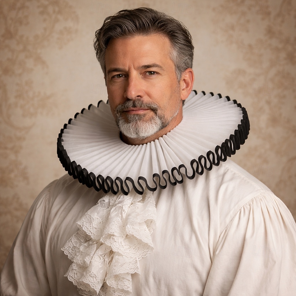 Rococó Vitoriano Renascentista Gola de babados elizabetana Nobre Mulher nobre Fantasia Unisexo Dia Das Bruxas Carnaval Espetáculo LARP Ren Faire Adulto Colar de 2026 por $20.99 –P5