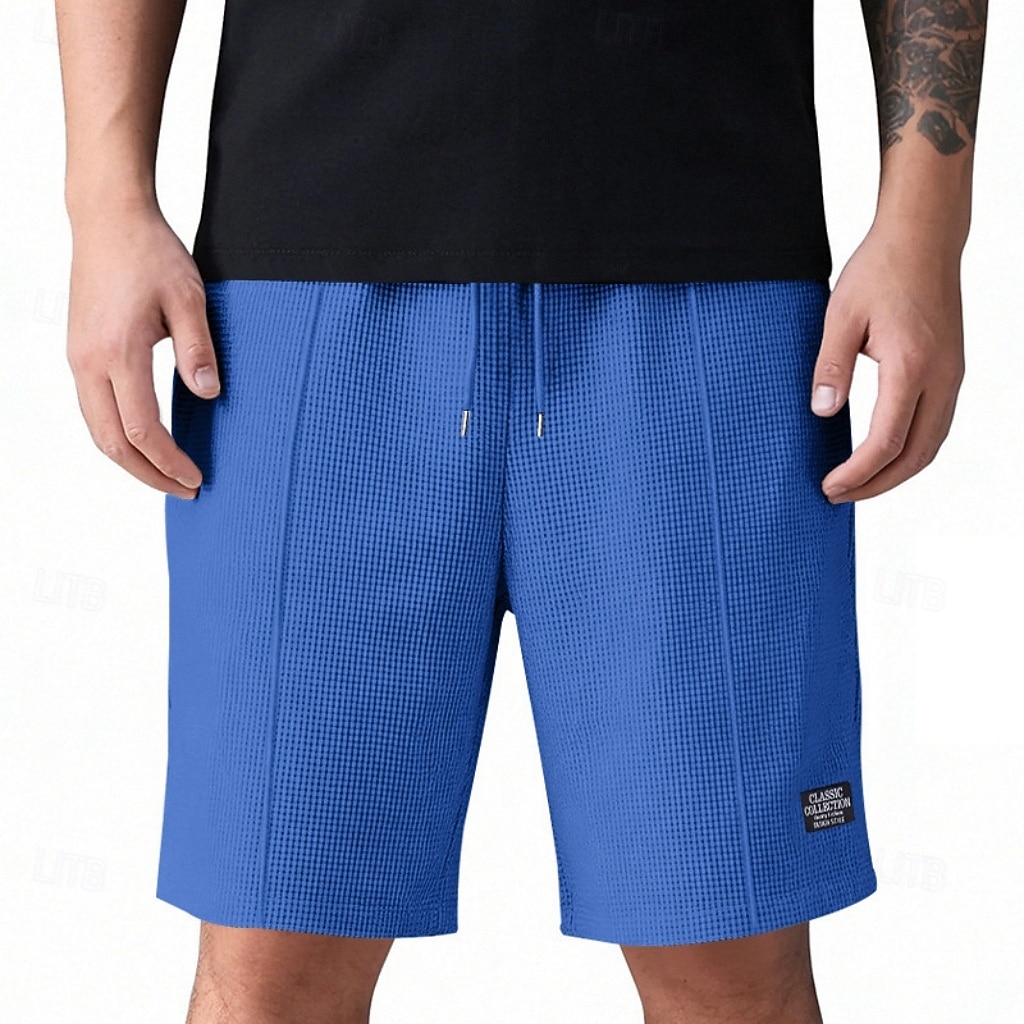 Hombre Pantalones cortos de gofres Pantalón corto Pantalones cortos de playa Pantalones cortos casuales Bolsillo Cintura elástica Plano Comodidad Transpirable Longitud de la rodilla Casual Exterior 2026 - $17.99 –P8