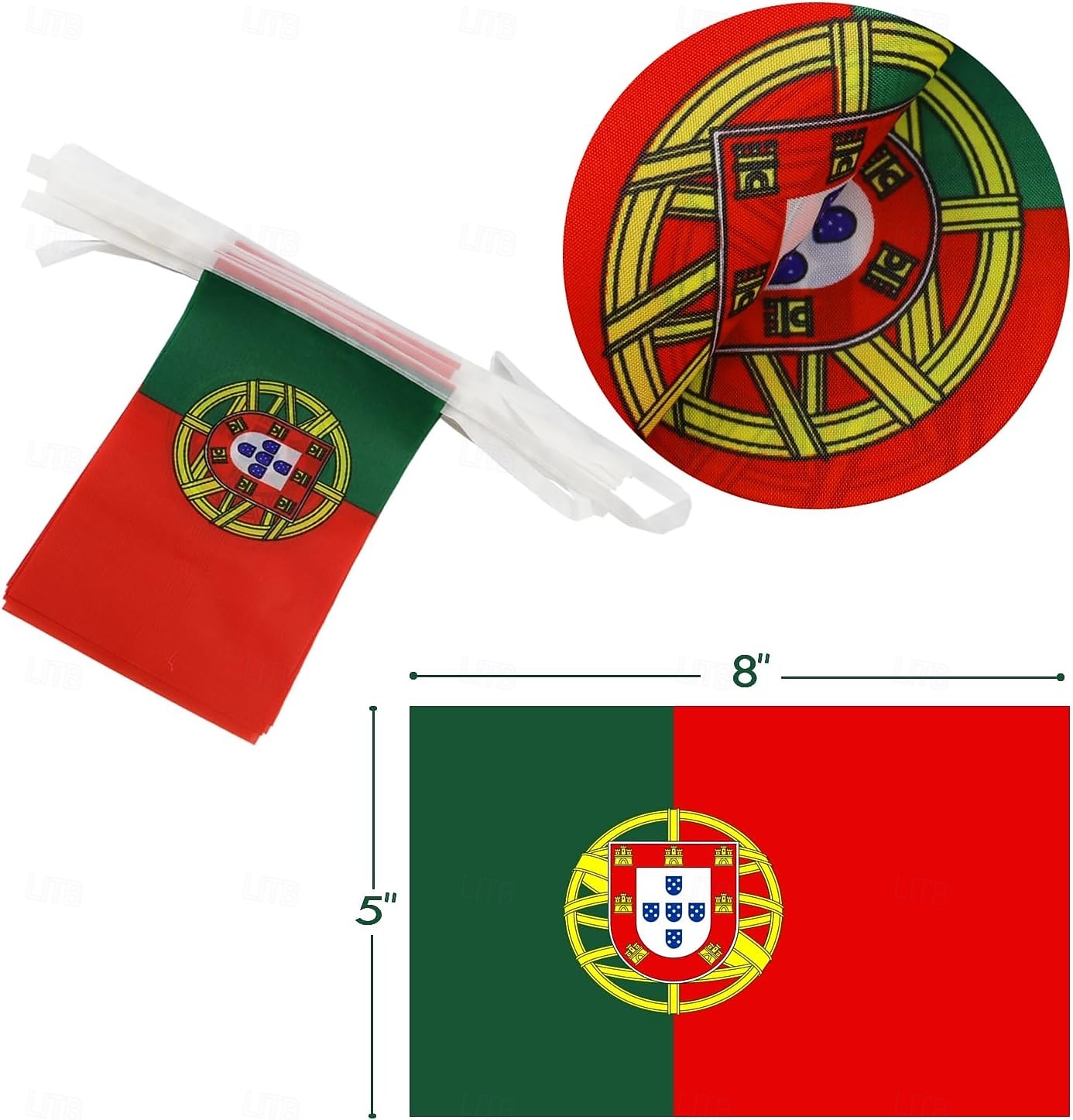 Portugal strengflagg vimpelbanner for fotball-VM-kamp i sommer 50 flagg, 46 fot lite mini portugisisk flagg vimpelbanner for landsdekorasjon, skole, fest, sportsarrangementer 2026 - $16.99 –P4