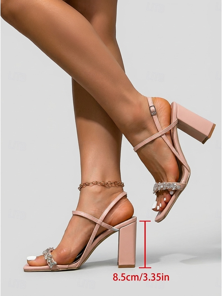 Sandálias femininas rosa com salto bloco - sapatos para damas de honra em casamentos urbanos de 2026 por $34.99 –P4