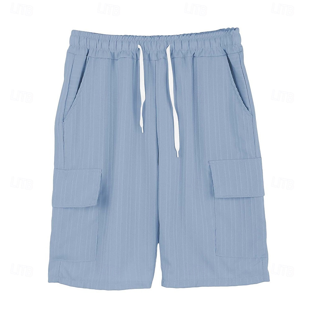 Men's Tactical Shorts Cargo Shorts Shorts Casual Shorts Drawstring Pocket Elastic Waist Plain Comfort Breathable Knee Length Casual Outdoor Vacation Vacation Fashion Navy Blue Micro-elastic 2026 - $21.99 –P14