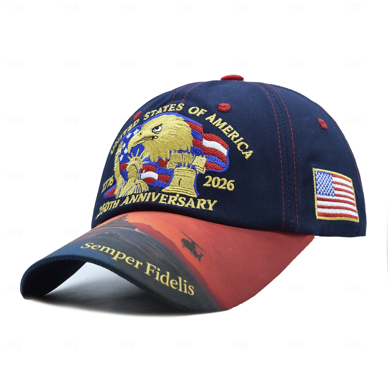 Cappellino da baseball commemorativo del 250° anniversario degli Stati Uniti, cappello patriottico 1776-2026 con aquila, campana della libertà, statua della libertà, rosso &Cappello regolabile da uomo del 2026 a $21.99 –P5