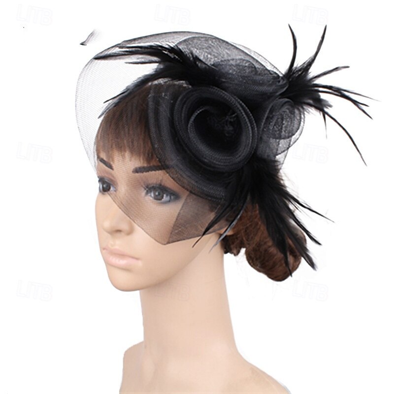 Fascinators Polyester Wedding Birthday Vintage Cute Retro With Feather Headpiece Headwear 2026 - $22.99 –P4