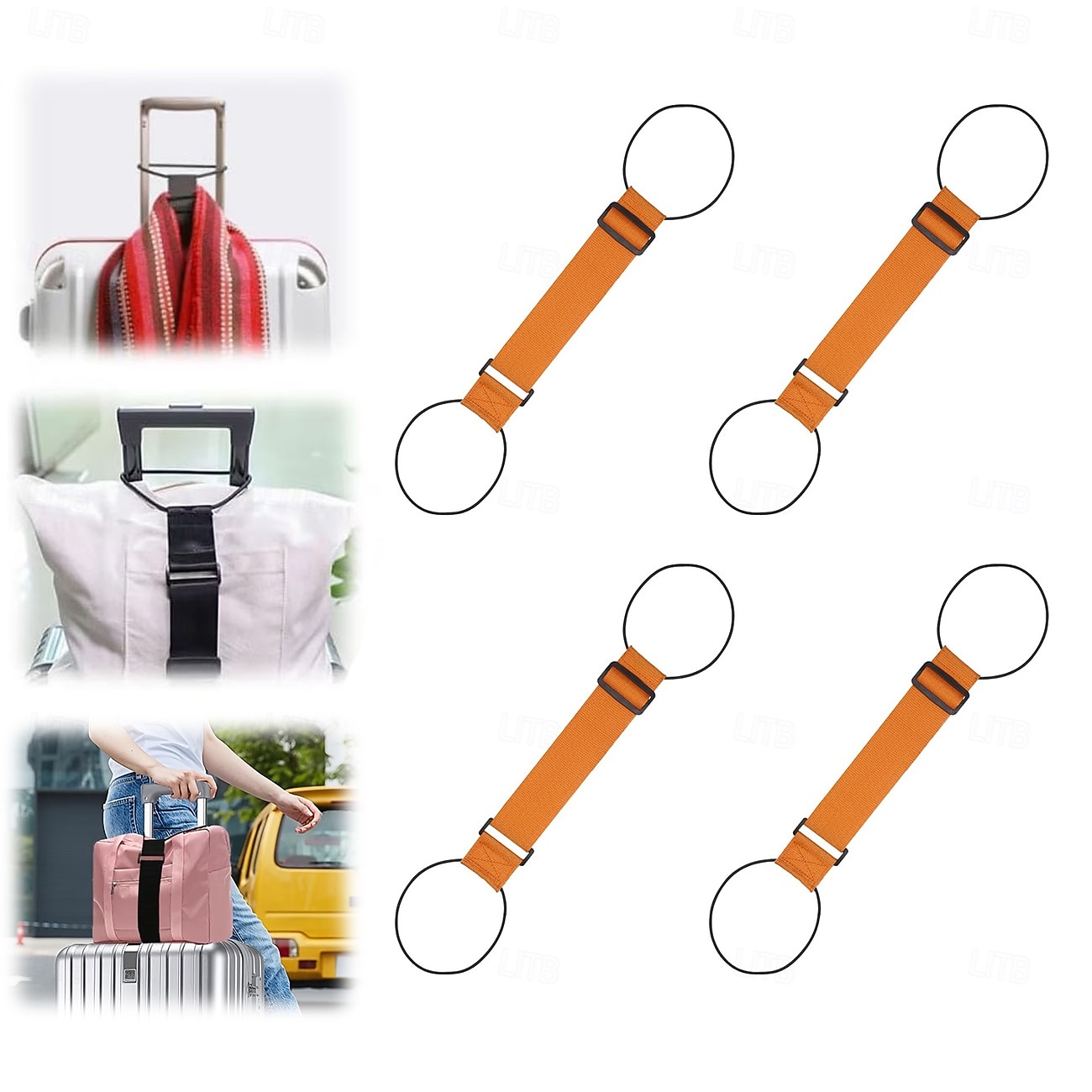 Conjunto de 4 cintas de bagagem ajustáveis e resistentes com trava de segurança para malas, bolsas de viagem e mochilas. Cintas de viagem confiáveis para homens e mulheres, que previnem a perda de de 2026 por $16.99 –P9