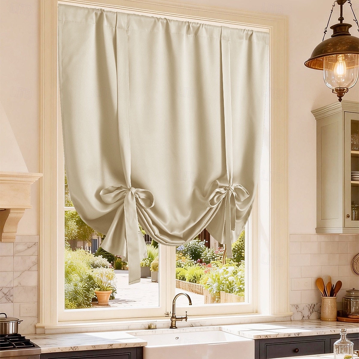 Cortinas blackout de cor sólida para café, cortinas curtas com amarração para cozinha, painéis blackout para janelas pequenas, banheiro e cozinha. de 2026 por AU $23.23 –P5