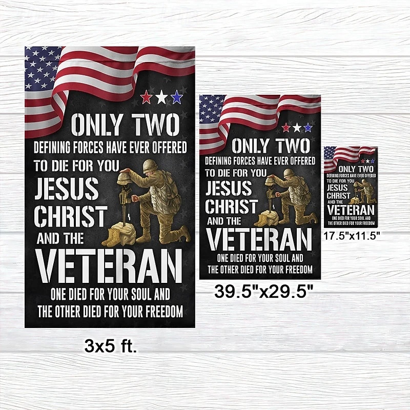 Endast två definierande krafter har någonsin erbjudit sig att dö för dig Jesus Kristus och veteraner. Veteranens dag minnesdag för fallna soldater. U.S. 250-årsjubileum 2026 - $17.99 –P6