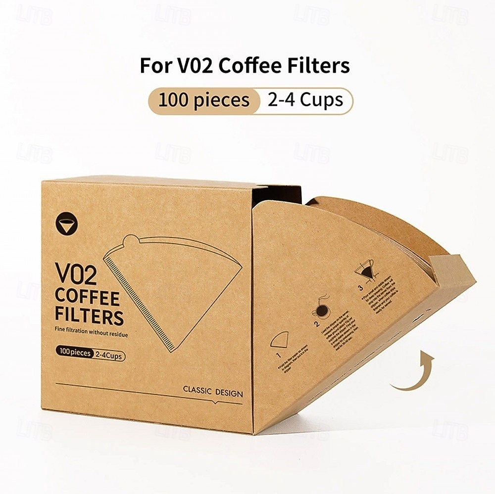 40/100 filtres à café jetables en papier naturel, pour 1 à 4 tasses, filtres en forme de V pour cafetière à filtre, accessoires pour cafés et maison, outils pour le café, 1 à 2/2 à 4 portions de 2026 ? $15.99 –P18