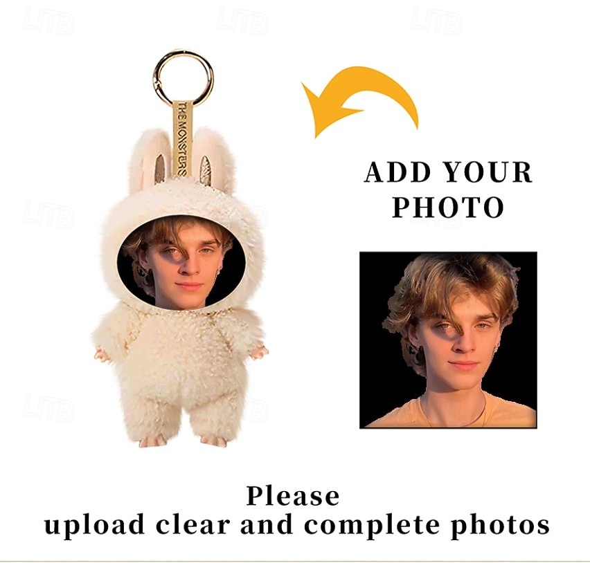 Porte-clés en peluche personnalisé avec visage amusant, porte-clés lapin de Pâques photo personnalisé, cadeau avec oreilles de lapin, breloque souple pour sac à dos, cadeau pour enfants, petite amie, demoiselles d'honneur de 2026 ? $36.99 –P7