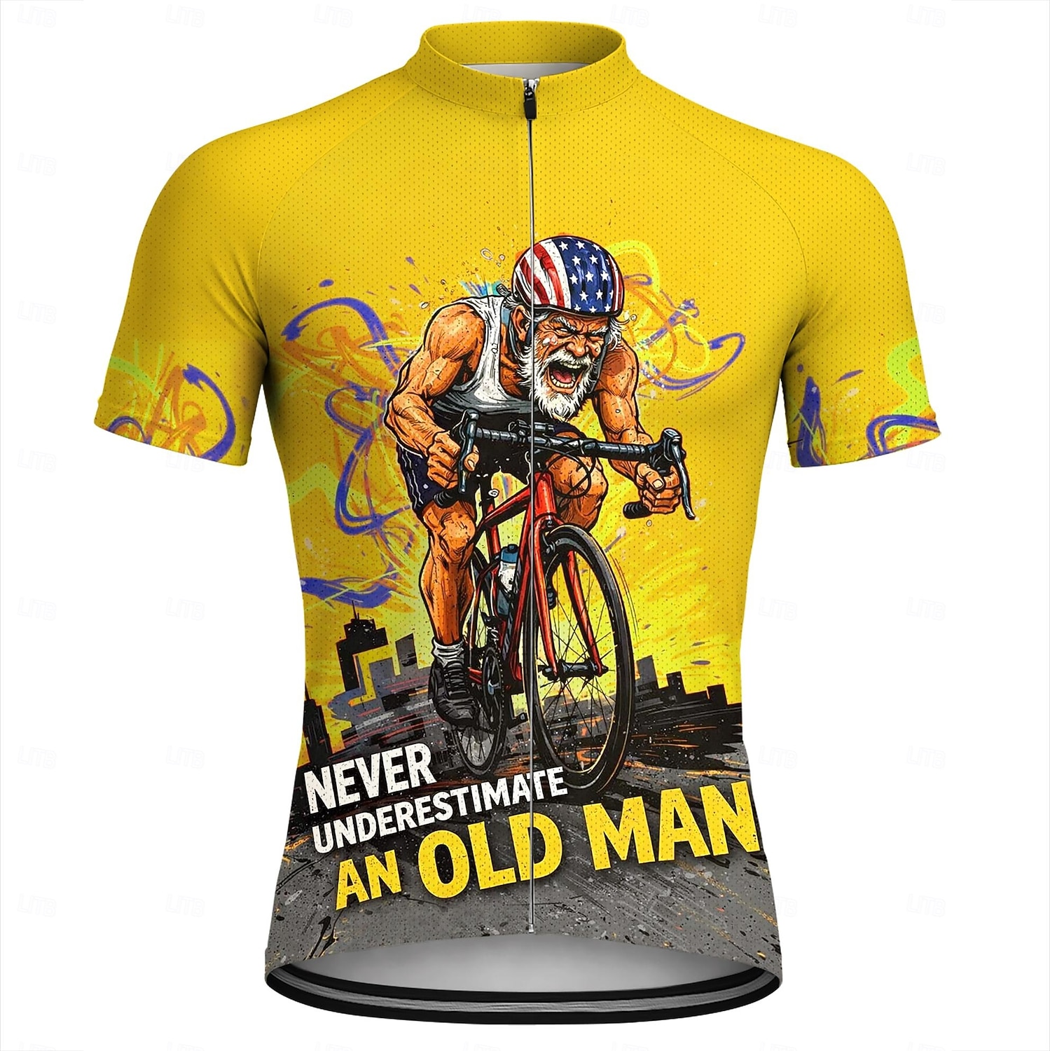 Da uomo Maglia da Ciclismo Maglia da downhill Non sottovalutare mai un vecchio con una bicicletta Manica Corta Bicicletta Maglia Maglietta con 3 tasche posteriori Resistente ai Raggi UV Asciugatura del 2026 a $30.99 –P6