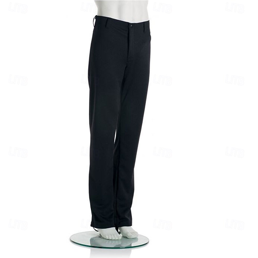 Figure Skating Pants Men's Ice Skating Bottoms Black Patchwork Stretchy Training Competition Skating Wear Classic Crystal / Rhinestone Ice Skating Figure Skating 2026 - $108.99 –P1