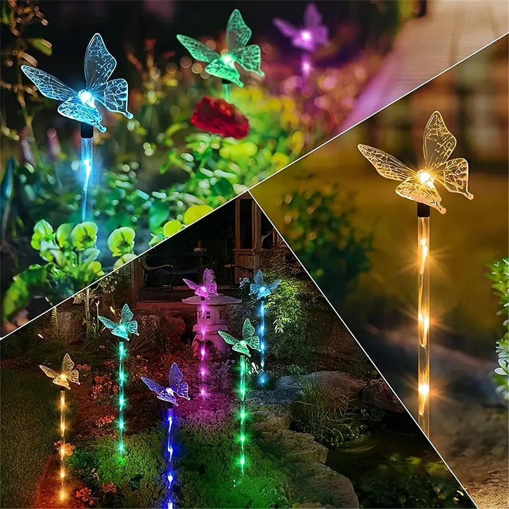 6 Head Solar Lights, Outdoor Butterfly Lights, Courtyard Garden Waterproof Decoration, Lawn Atmosphere Lights, Ip66 Waterproof, 1 Set 2026 - $26.99 –P6