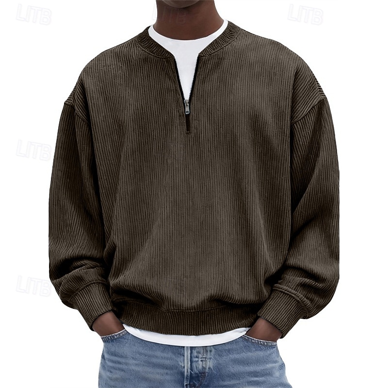 Voor heren Sweatshirt Sweatshirt met kwartrits blauw Zwart Wit Lichtgroen Marineblauw Halve rits Effen Kwart ritssluiting Dagelijks Sport & Outdoor Feestdagen Polyester Streetwear Basic Casual Lente 2026 - $32.99 –P10