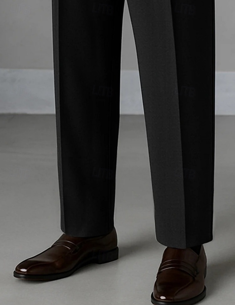 Men's Trousers Dress Pants Pocket Buttons Plain Comfort Breathable Full Length Outdoor Streetwear Business Vacation Fashion Black Navy Blue Inelastic 2026 - $31.99 –P8