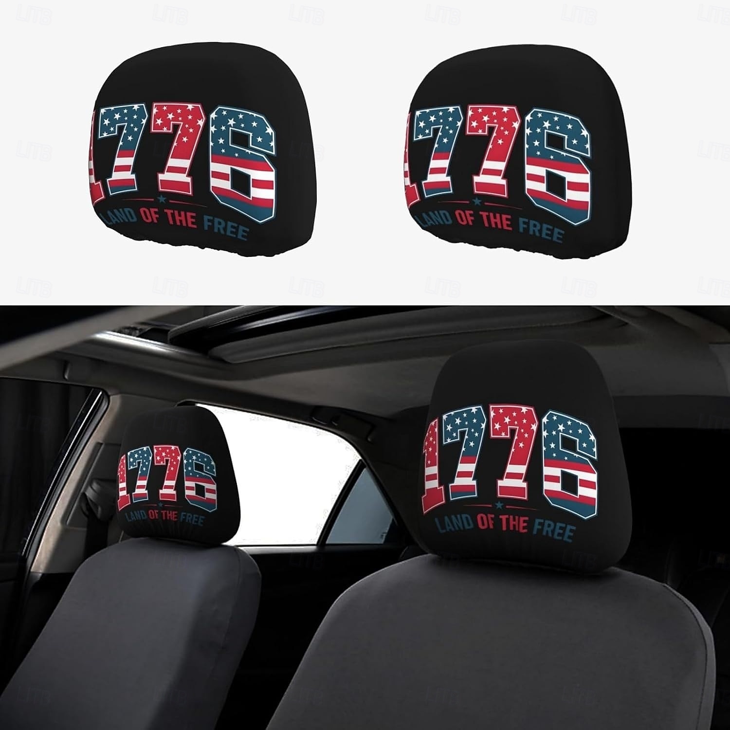 Funda para reposacabezas de coche conmemorativa del 250 aniversario, 2 unidades, conmemorativa de la Independencia de Estados Unidos (1776-2026), soporte espinal resistente para conducción de larga distancia, ajuste universal para coches, camiones y SUV. 2026 - $11.99 –P2