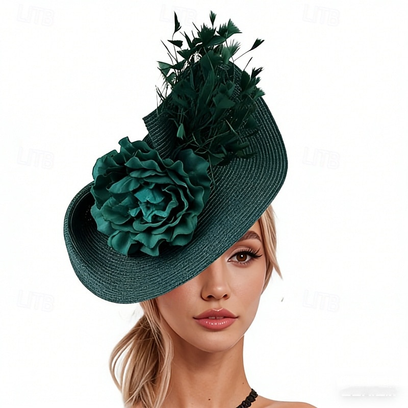 fascinators polyester Bryllup Bursdag Årgang søt stil Med Fjær Blomster Hodeplagg Hodeplagg 2026 - $22.99 –P5