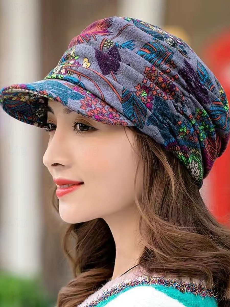 Per donna Cappello Cappelli Invernali Antivento Caldo Quotidiano All'aperto Streetwear Stampato Floreale del 2026 a $2.49 –P7