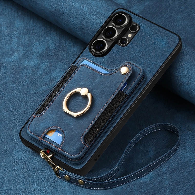 Phone Case For Samsung Galaxy S26 S25 Edge S24 S23 FE S22 Plus  Ultra A56 A36 A26 A16 A06 Wallet Case with Wrist Strap Shockproof TPU PU Leather 2026 - $17.99 –P19