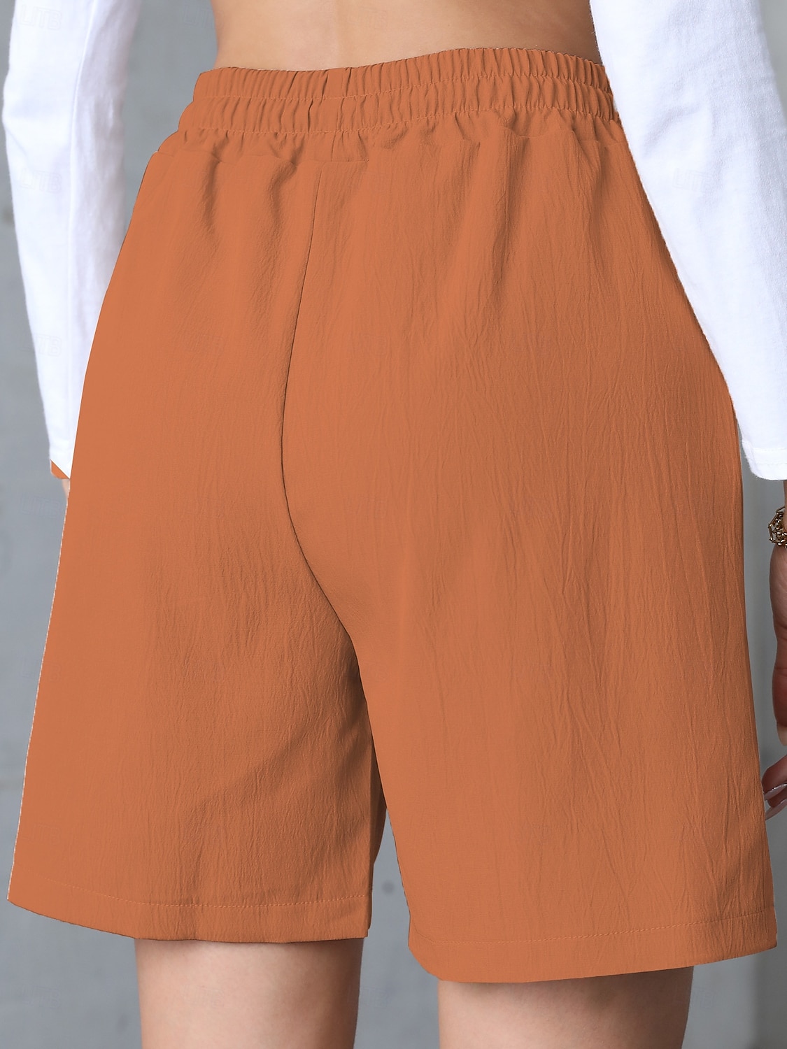 Women's Bermuda shorts Shorts Summer Shorts Beach Shorts Vacation Fashion Casual Daily Knee Length High Waist Solid Color Plain Drawstring Pocket Elastic Waistband Comfort Soft Breathable 2026 - $24.99 –P6
