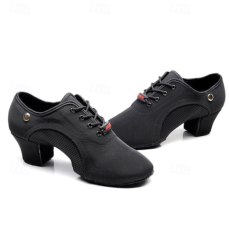 scarpe da ballo professionali nere da donna - tacco basso, stringate, per sala da ballo, latino, salsa e tango &calzature performanti del 2026 a $34.99 –P5