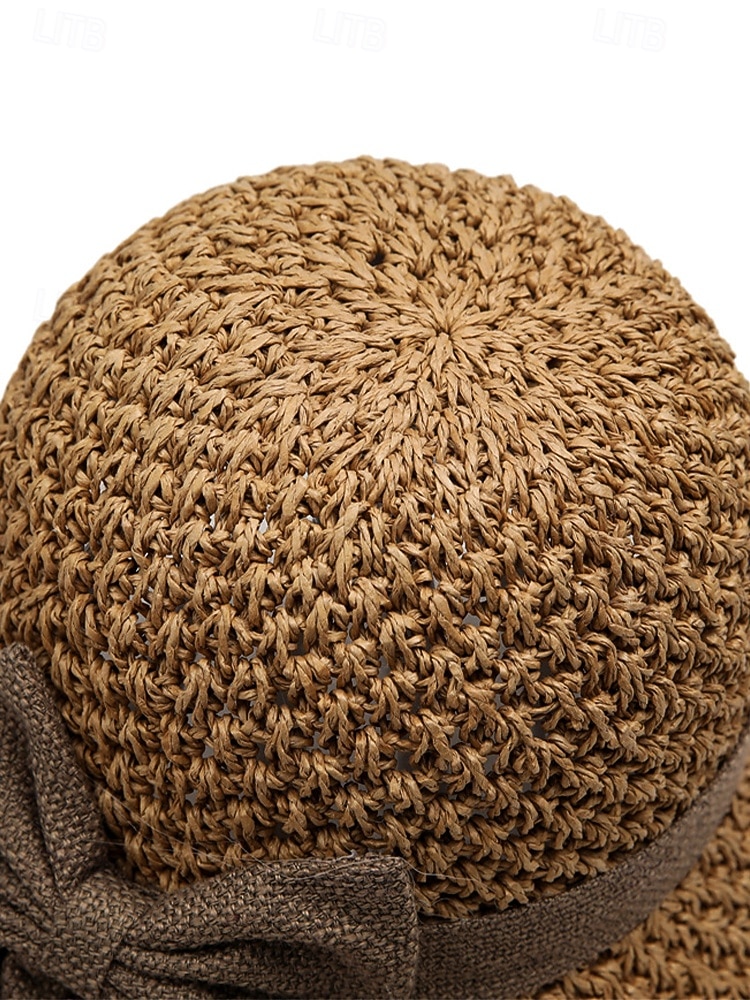 Naisten boheemi olkihattu rusetilla – useita värejä, kokoontaitettava helppoa kantamista varten, täydellinen arkeen ja rantalomalle 2026 - $11.99 –P13