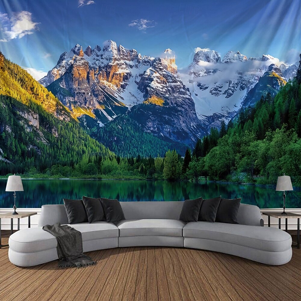 Natur, Wald, See und Sonnenlicht – realistische 3D-Landschaft, Wandteppiche mit grünen Bäumen und blauem Himmel, sommerliche Landschaft, ideal für Schlafzimmer, Wohnzimmer, Homeoffice. 2026 - $45.99 –P10